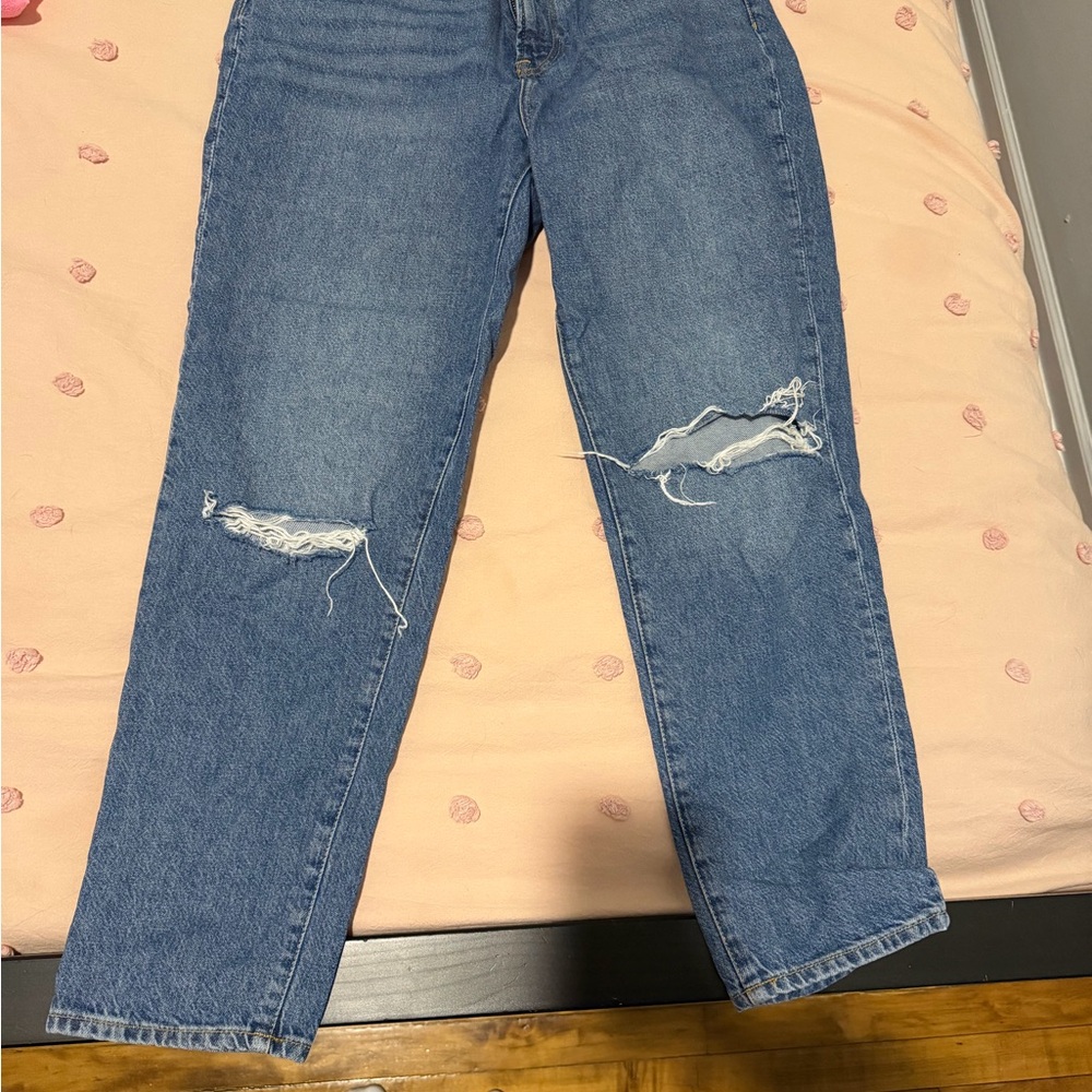 Distressed Blue Jeans